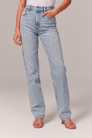 Rechte Jeans Hoge Taille - Hemelsblauw
