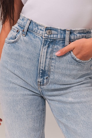 Rechte Jeans Hoge Taille - Hemelsblauw
