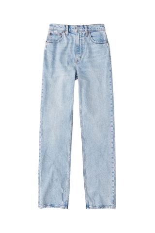 Rechte Jeans Hoge Taille - Hemelsblauw