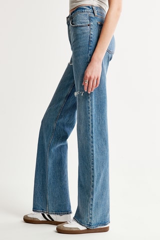 Jeans relaxed Hoge Taille - Kobaltblauw