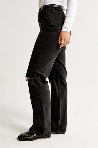 Relaxed Jeans Hoge Taille - Zwart