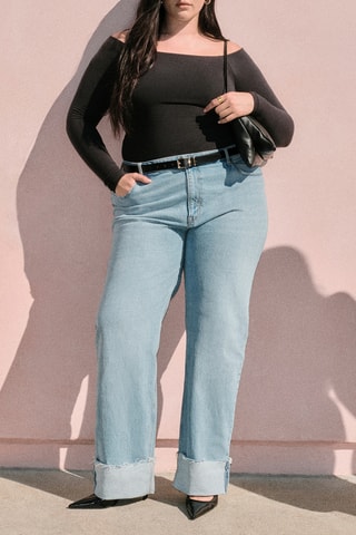 Relaxed Jeans Hoge Taille - Hemelsblauw
