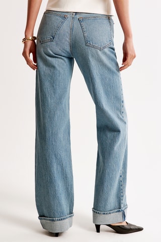 Jeans relaxed Hoge Taille - marineblauw