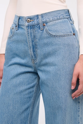 Jeans Wide Legs Hoge Taille - Marineblauw