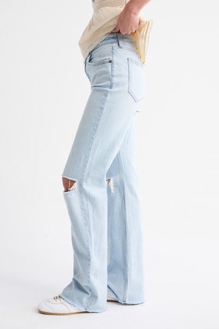 Jeans Hoge Taille Relaxed - Hemelsblauw
