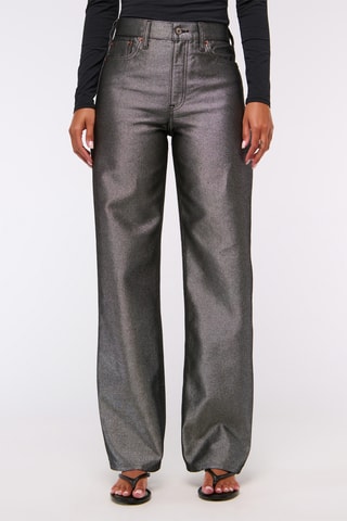 Jeans Loose Hoge Taille - Antraciet