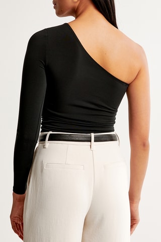 Asymmetrische Crop Top - Zwart