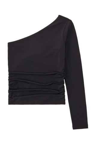 Asymmetrische Crop Top - Zwart