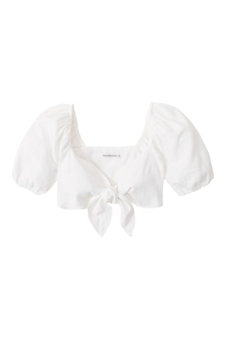 Linnen Crop Top - Wit
