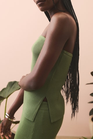 Strapless Top - Olijfgroen