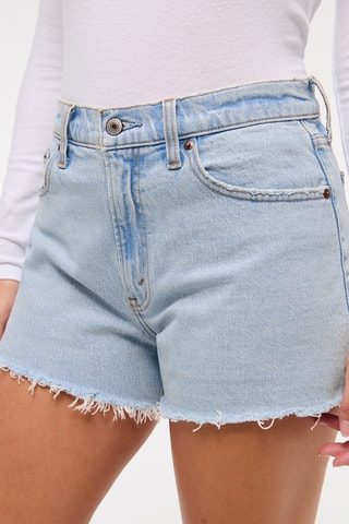 Spijkershort Hoge Taille - Hemelsblauw