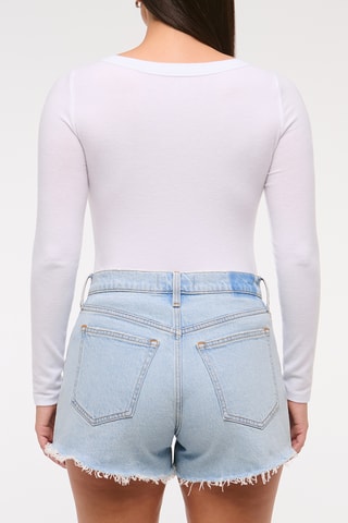 Spijkershort Hoge Taille - Hemelsblauw