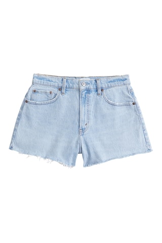 Spijkershort Hoge Taille - Hemelsblauw