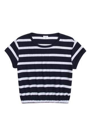 T-shirt - Wit en Marineblauw