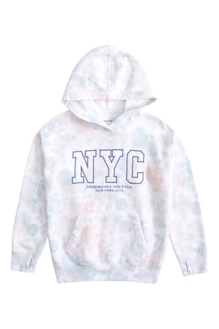 Sweater met Capuchon Tie and Dye - Wit en Blauw