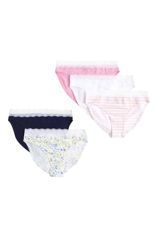 5 Onderbroeken - Roze, wit en blauw