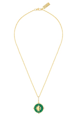Colar I Am Healthy - Banhado a ouro amarelo e malaquite