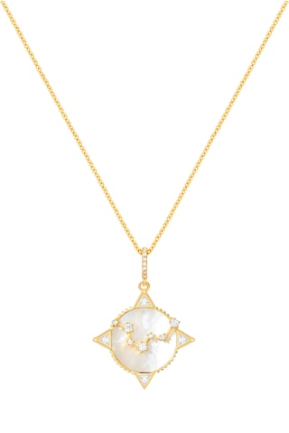 Colar Poissons Written In The Stars - Banhado a ouro amarelo e madrepérola