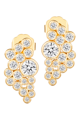 Brincos Milky Way Cluster - Banhado a ouro amarelo