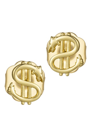 Brincos Dragon Dollar - Banhado a ouro amarelo