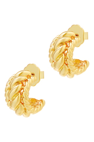 Argolas Chunky Woven Gold - Banhado a ouro amarelo