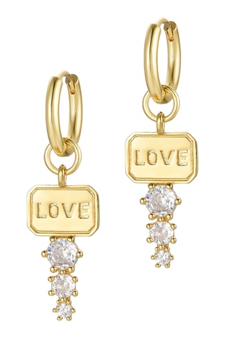 Argolas Love Sparkle - Banhado a ouro amarelo
