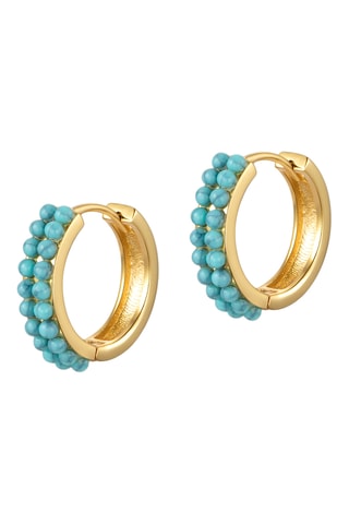 Argolas Turquoise Abundance - Banhado a ouro amarelo