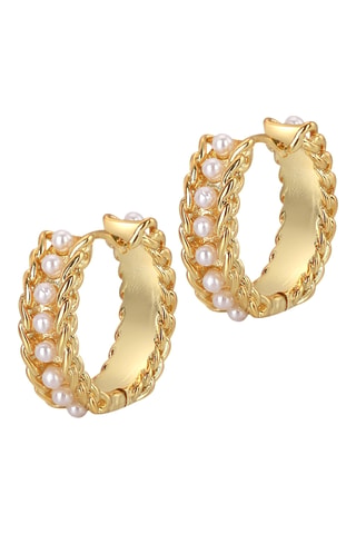 Argolas Pearly Hamptons - Banhado a ouro amarelo
