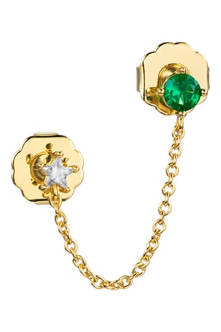 Brincos desiguais The Astrid - Banhado a ouro amarelo