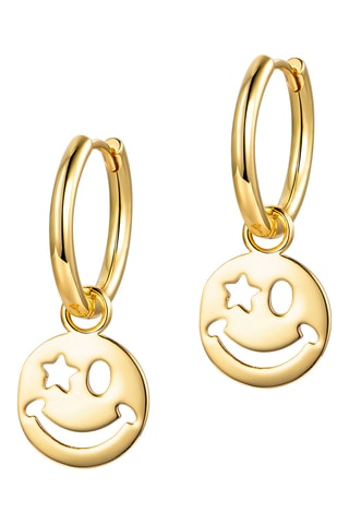 Argolas Wink If You Are Happy - Banhado a ouro amarelo