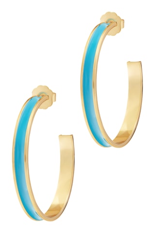 Argolas Bahama Blues - Banhado a ouro amarelo