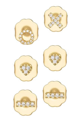 3 pares de brincos Gossip Girl - Banhado a ouro amarelo