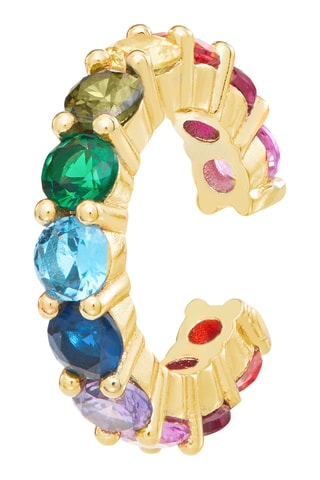 Earcuff Rainbow Dreams - Banhado a ouro amarelo