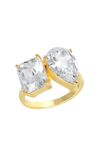 Anel The Twins - Banhado a ouro amarelo