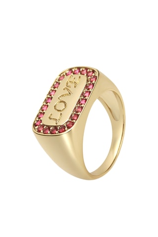 Anel Love Squared - Banhado a ouro amarelo