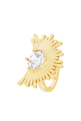 Anel Sun Goddess - Banhado a ouro amarelo
