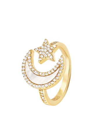 Anel Shooting Star - Banhado a ouro amarelo