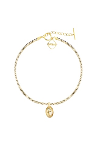 Colar Flaming Heart - Banhado a ouro amarelo