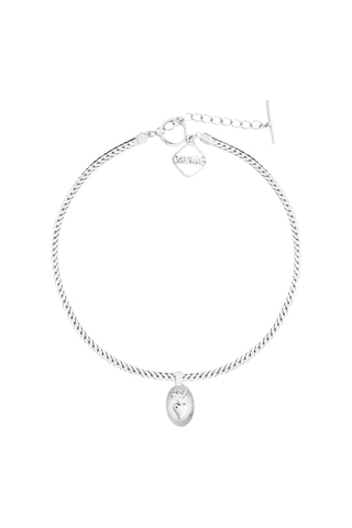 Colar Flaming Heart - Banhado a ouro branco