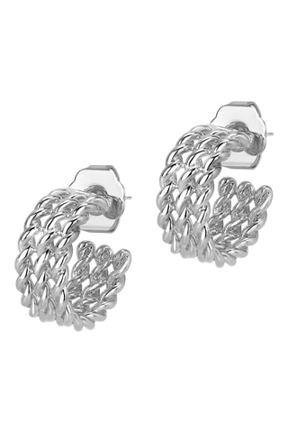 Argolas Triple Twist - Banhado a ouro branco