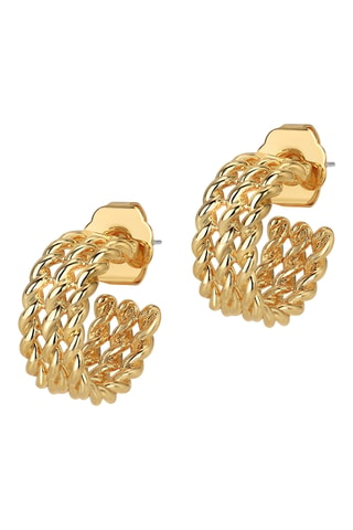 Argolas Triple Twist - Banhado a ouro amarelo