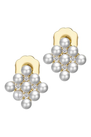 Brincos Pearly Bubble - Banhado a ouro amarelo
