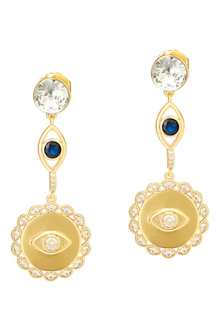 Brincos Lapis Gem Deco - Banhado a ouro amarelo