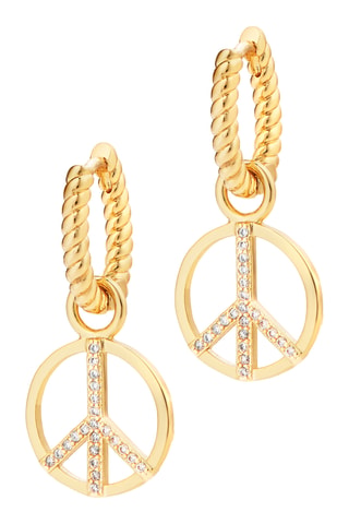 Argolas Peace Out - Banhado a ouro amarelo