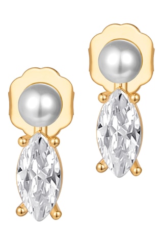 Brincos Pearly Ice - Banhado a ouro amarelo