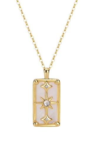 Colar The Star Portal - Banhado a ouro amarelo