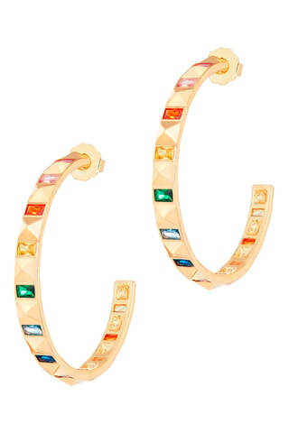 Argolas Rockin Rainbow - Banhado a ouro amarelo