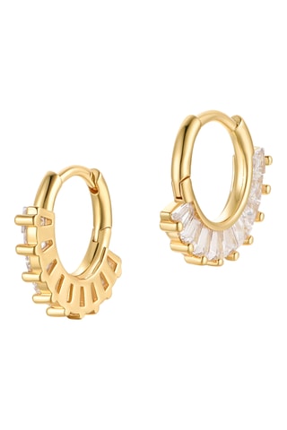 Argolas Sparkles and Fan - Banhado a ouro amarelo