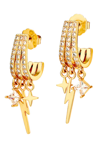 Brincos Electric Moon - Banhado a ouro amarelo