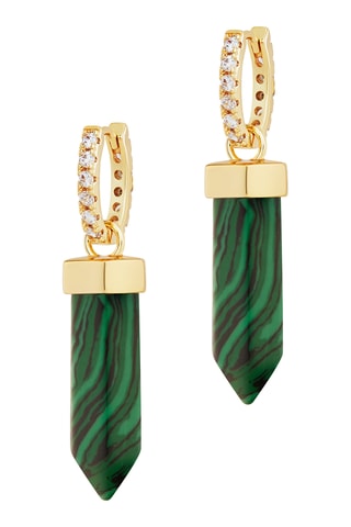 Argolas The Manifest - Banhado a ouro amarelo e malaquites